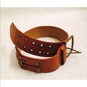 Brown Women Belt Faux Leather Small 33.5in long